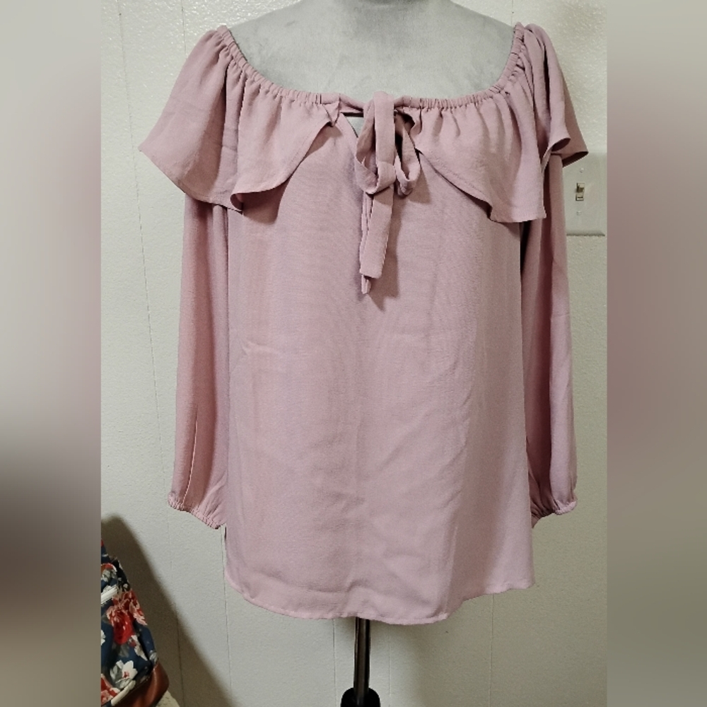 Kori America top size large peplum boat neck off the shoulder